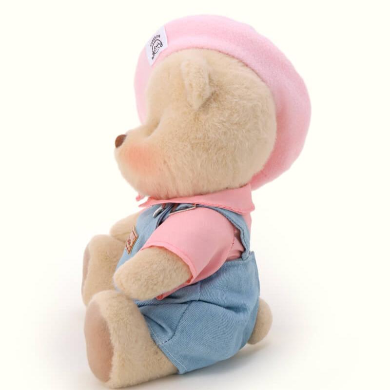 Pink Beanie Overalls Bear | Handmade Jointed Teddy Bear Gift