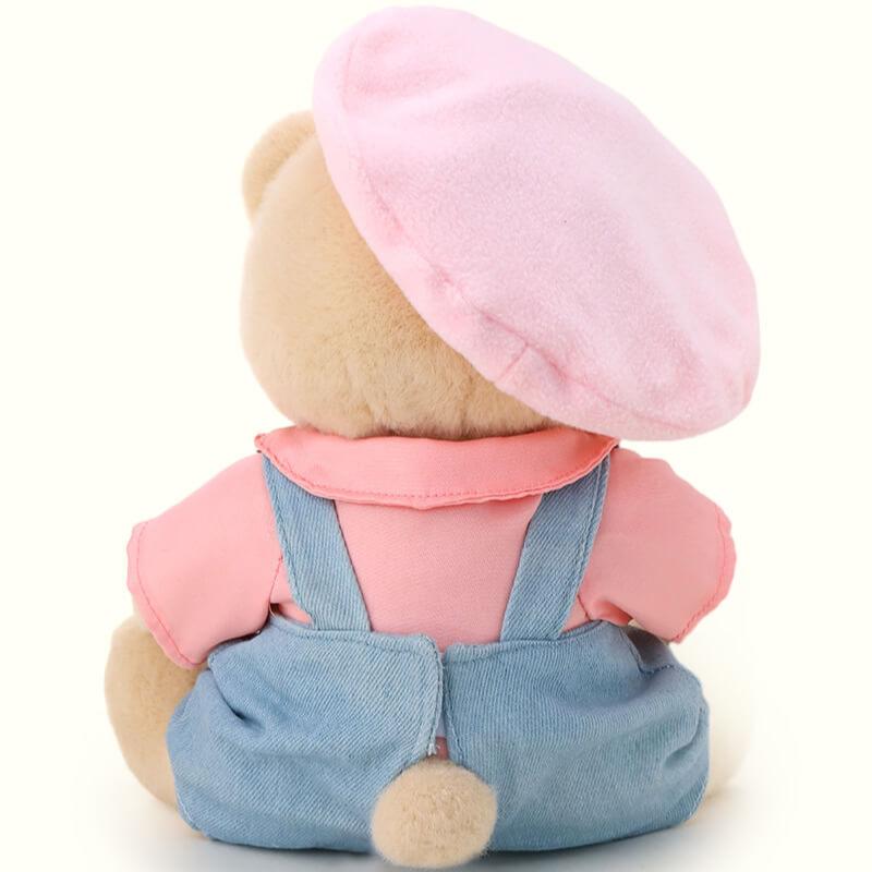 Pink Beanie Overalls Bear | Handmade Jointed Teddy Bear Gift