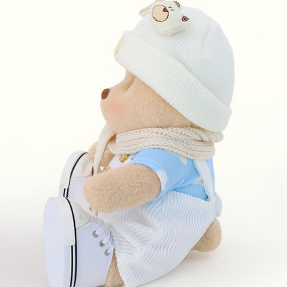 White Overalls Cool Bear | Handmade Jointed Teddy Bear Gift