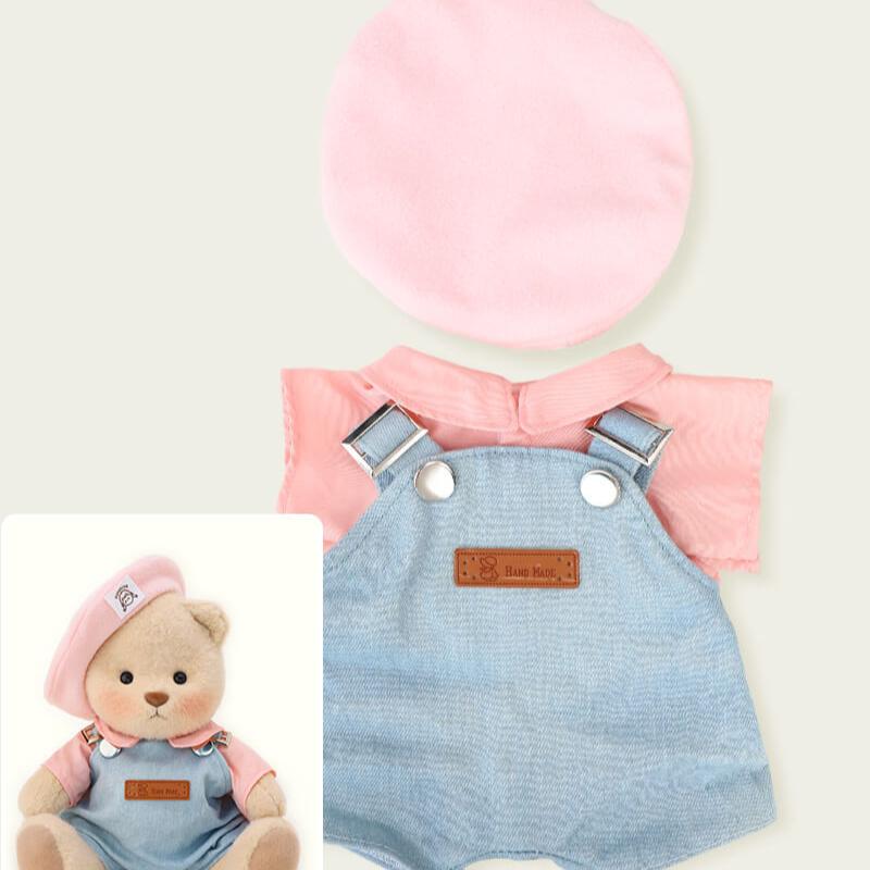 Pink Beanie Overalls Bear | Handmade Jointed Teddy Bear Gift