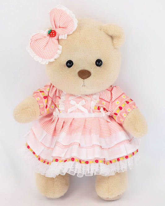 Pink Plaid Dress Bear | Handmade Jointed Teddy Bear Gift