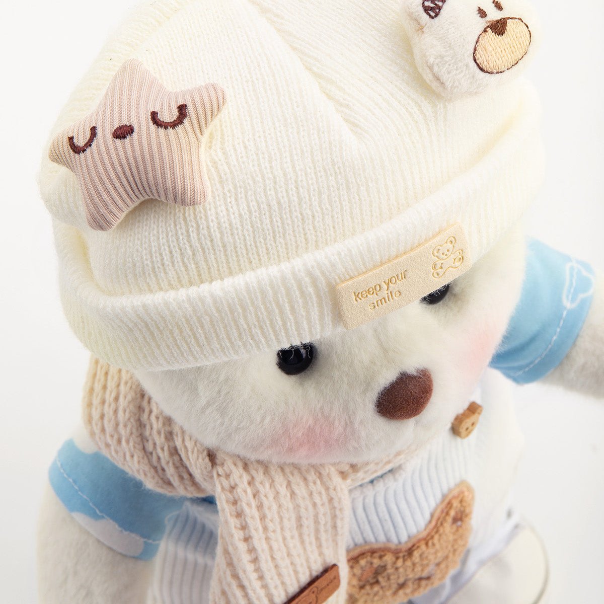 White Overalls Cool Bear | Handmade Jointed Teddy Bear Gift