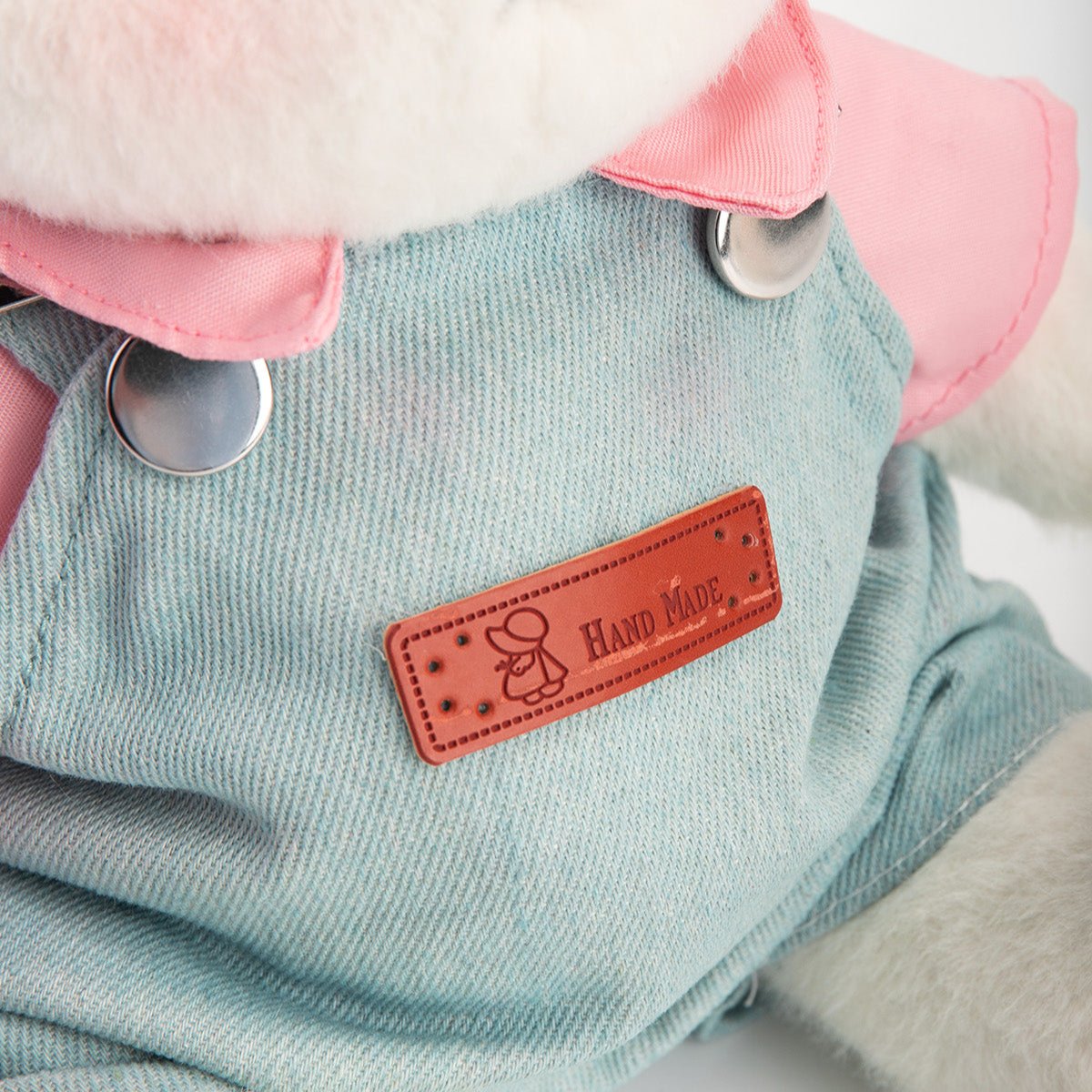 Pink Beanie Overalls Bear | Handmade Jointed Teddy Bear Gift